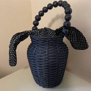 Loeffler Randall Louise Wicker Bag in Blue